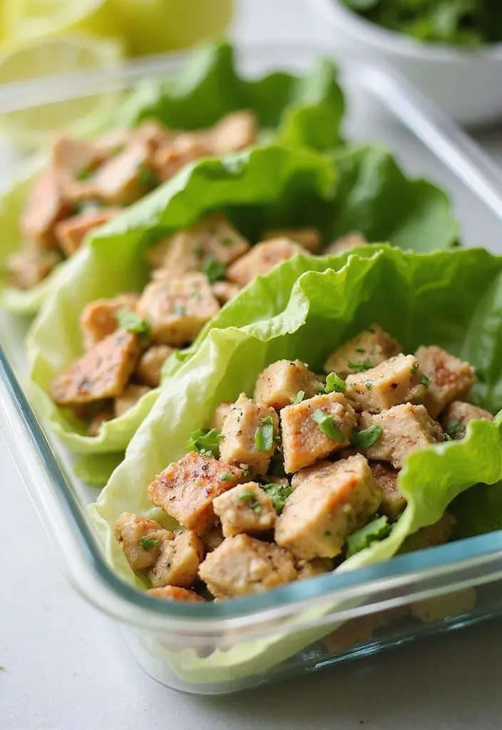 25 Chicken Salad Meal Prep Recipes for Fresh Lunch Ideas 88 25 Chicken Salad Meal Prep Recipes for Fresh Lunch Ideas - 14. Chicken Salad Lettuce Wraps
