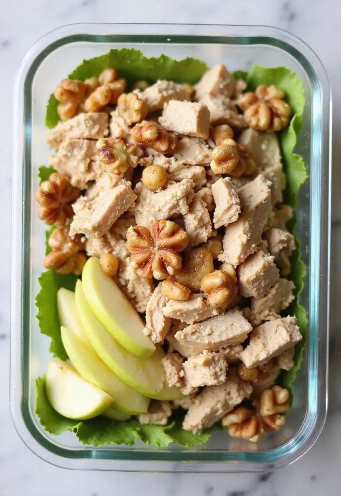 25 Chicken Salad Meal Prep Recipes for Fresh Lunch Ideas 114 25 Chicken Salad Meal Prep Recipes for Fresh Lunch Ideas - 18. Apple Walnut Chicken Salad