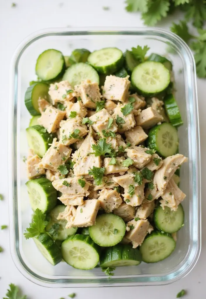 25 Chicken Salad Meal Prep Recipes for Fresh Lunch Ideas 124 25 Chicken Salad Meal Prep Recipes for Fresh Lunch Ideas - 20. Cucumber Chicken Salad