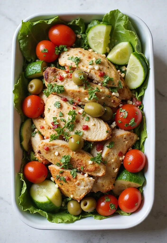25 Chicken Salad Meal Prep Recipes for Fresh Lunch Ideas 15 25 Chicken Salad Meal Prep Recipes for Fresh Lunch Ideas - 3. Mediterranean Chicken Salad