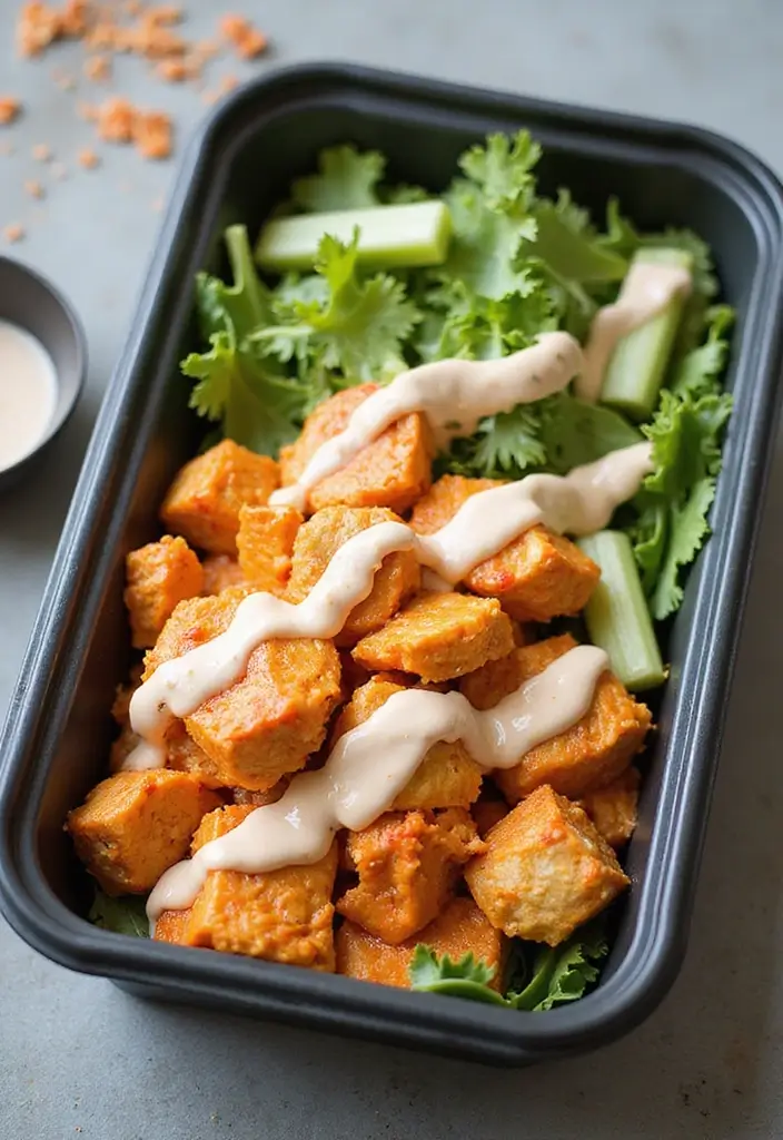 25 Chicken Salad Meal Prep Recipes for Fresh Lunch Ideas 48 25 Chicken Salad Meal Prep Recipes for Fresh Lunch Ideas - 8. Buffalo Chicken Salad