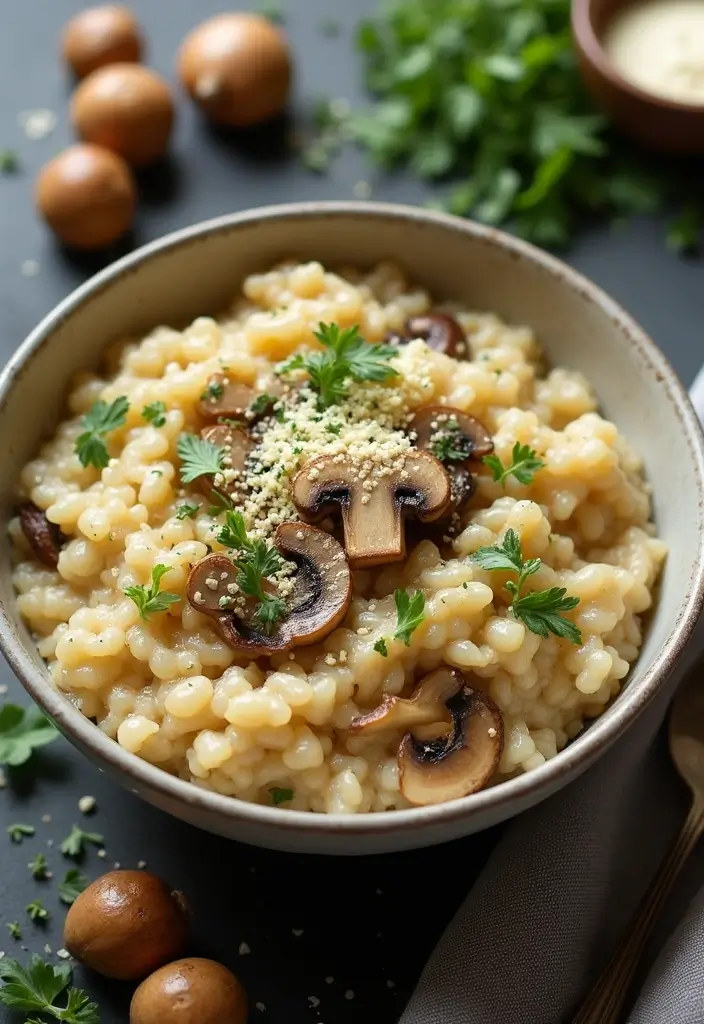 25 Dairy-Free Meal Prep Recipes That Are Easy and Tasty - 1. Creamy Vegan Mushroom Risotto