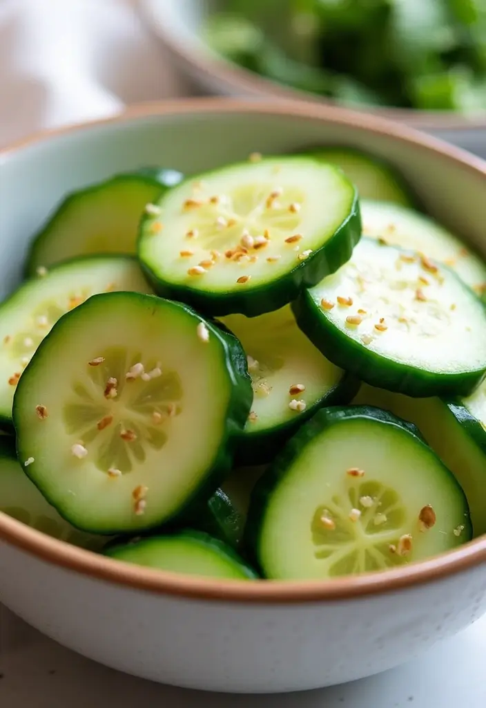 25 Dairy-Free Meal Prep Recipes That Are Easy and Tasty - 18. Ginger Sesame Cucumber Salad