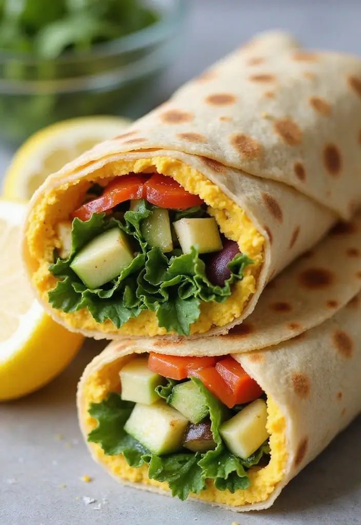 25 Dairy-Free Meal Prep Recipes That Are Easy and Tasty - 4. Lemon Garlic Hummus Wraps