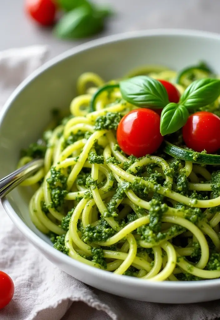 25 Dairy-Free Meal Prep Recipes That Are Easy and Tasty - 7. Zucchini Noodles with Pesto