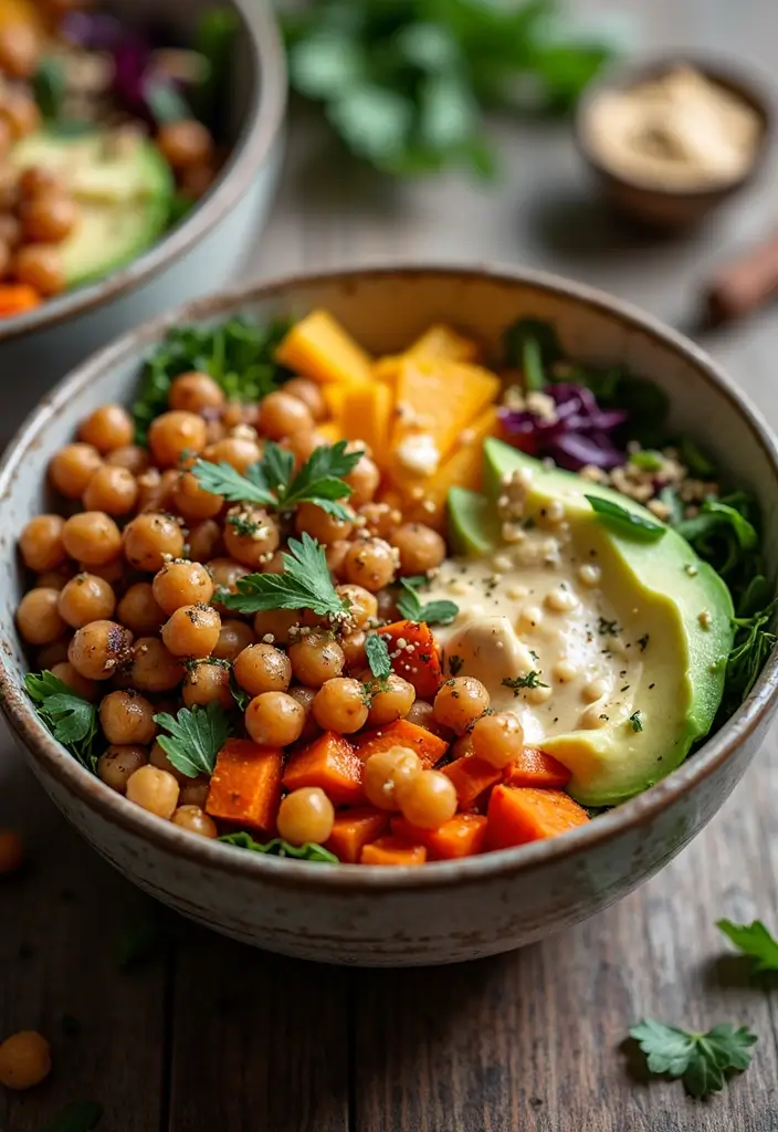 25 Delicious High-Protein Meal Prep Recipes to Boost Your Energy - 4. Chickpea and Sweet Potato Buddha Bowl