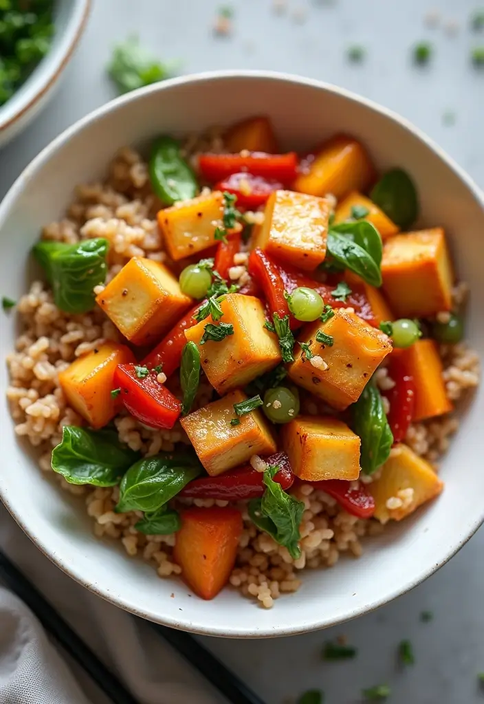 25 Delicious High-Protein Meal Prep Recipes to Boost Your Energy - 5. Tofu Stir-Fry with Brown Rice