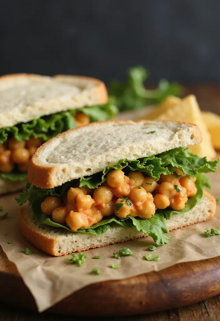 25 Delicious High-Protein Meal Prep Recipes to Boost Your Energy - 8. Chickpea Salad Sandwich