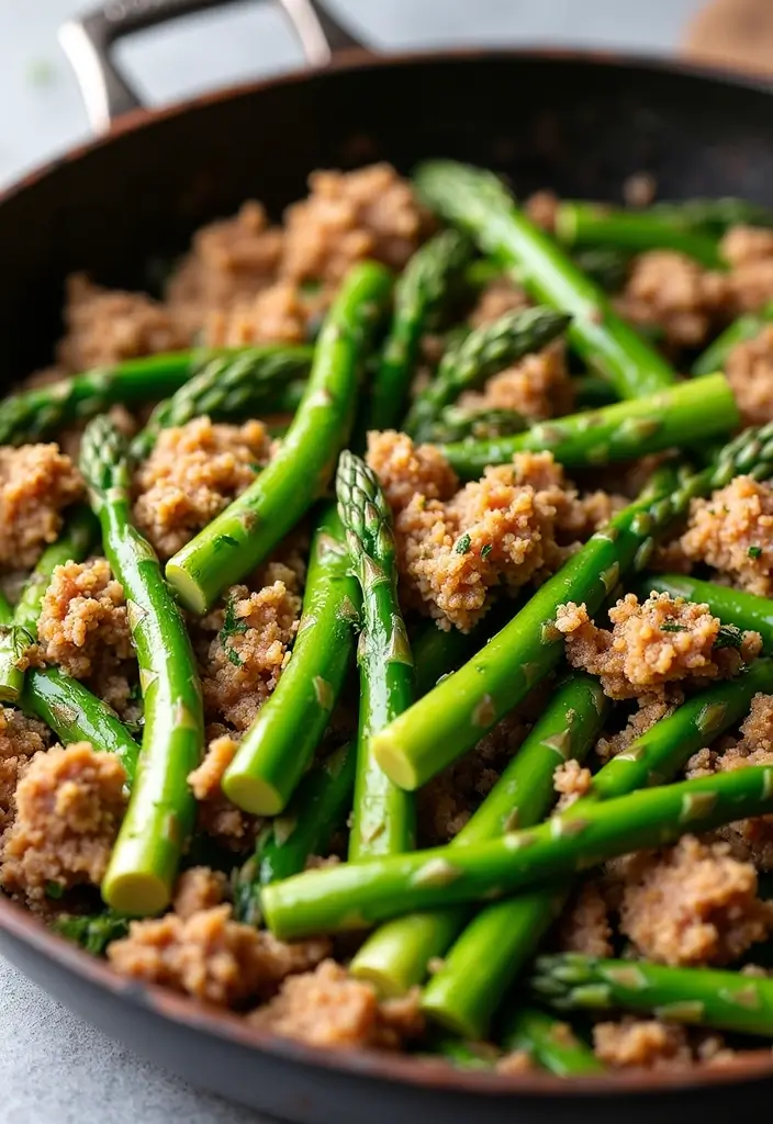 25 Ground Turkey Meal Prep Recipes That Are Healthy and Low Carb - 12. Turkey and Asparagus Skillet