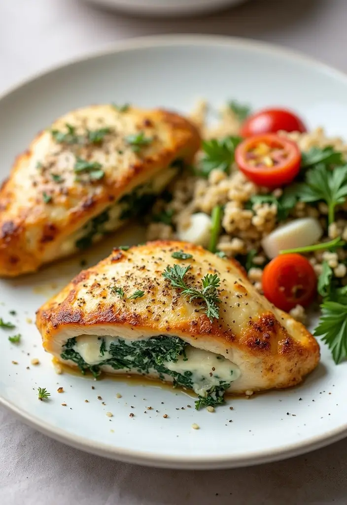 25 Meal Prep Recipes to Gain Weight for Men Made Simple 87 25 Meal Prep Recipes to Gain Weight for Men Made Simple - 15. Spinach and Feta Stuffed Chicken