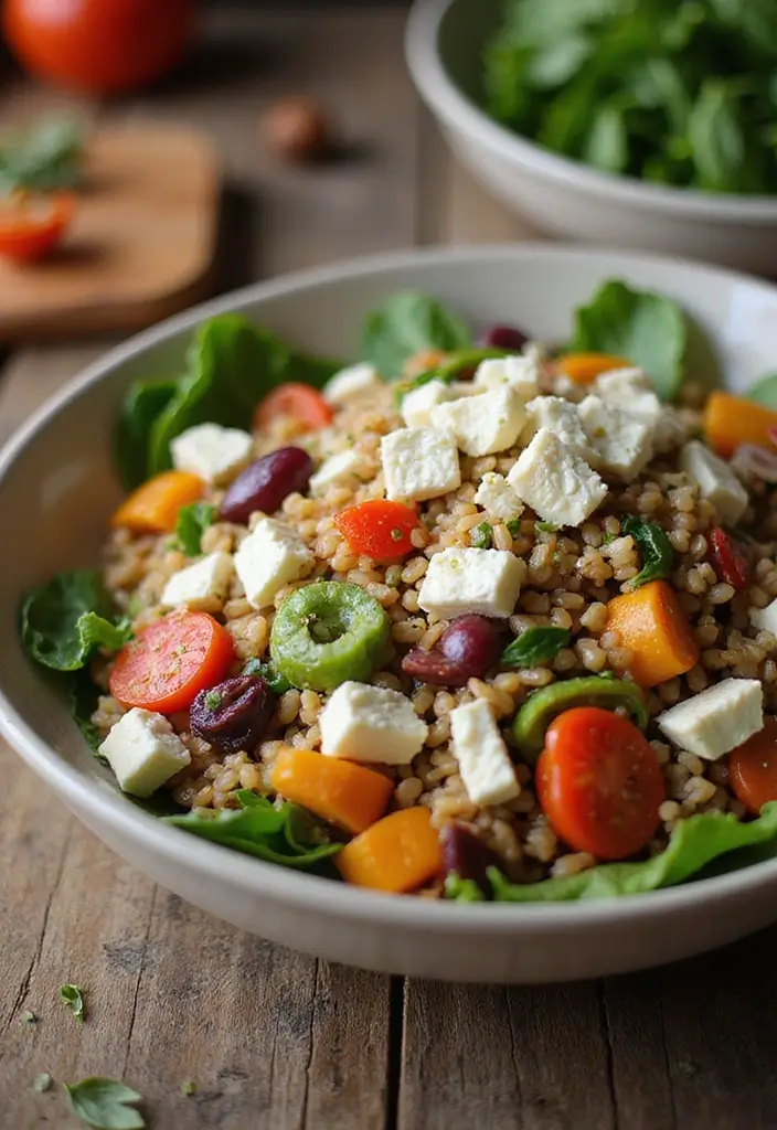 25 Salad Meal Prep Lunch Recipes for Light and Healthy Meals - 16. Barley Salad with Veggies and Feta