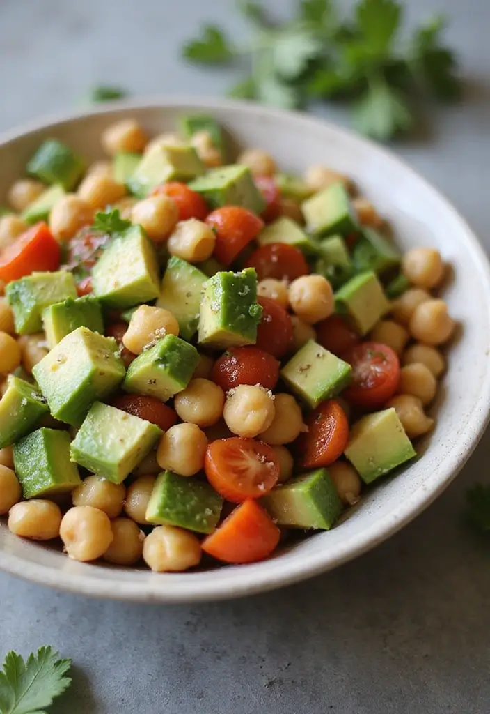 25 Salad Meal Prep Lunch Recipes for Light and Healthy Meals - 17. Chickpea & Avocado Salad