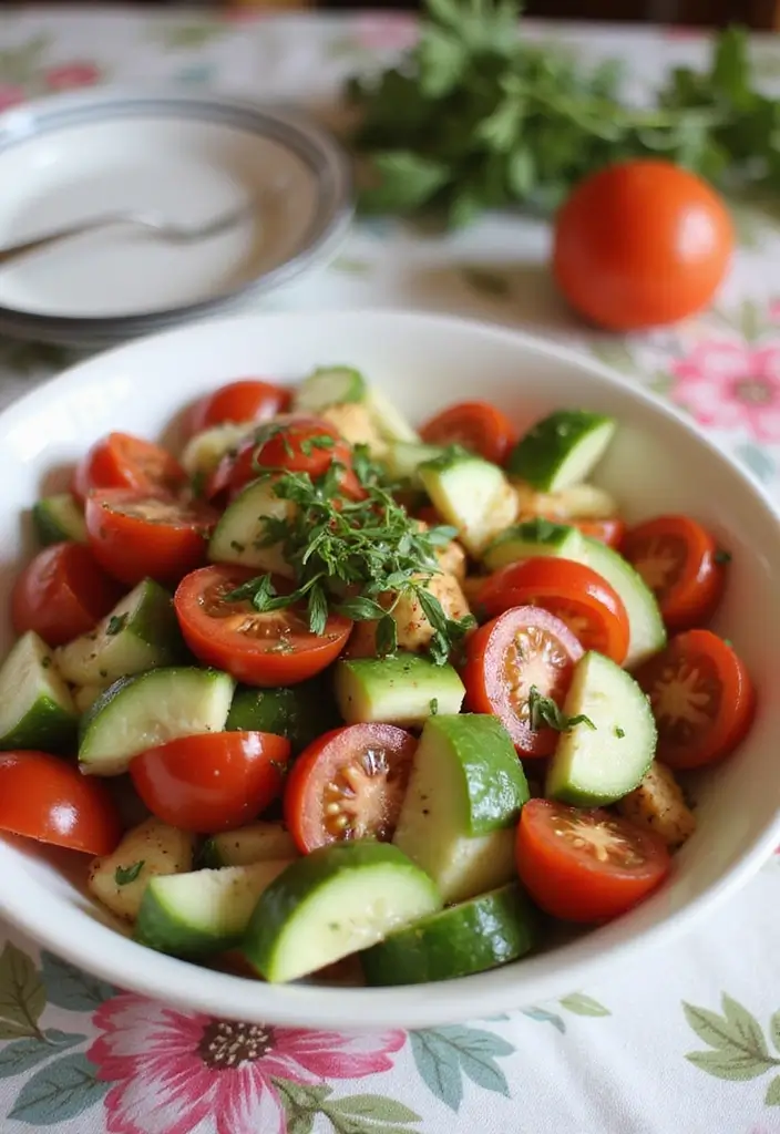 25 Salad Meal Prep Lunch Recipes for Light and Healthy Meals - 21. Tomato & Cucumber Salad
