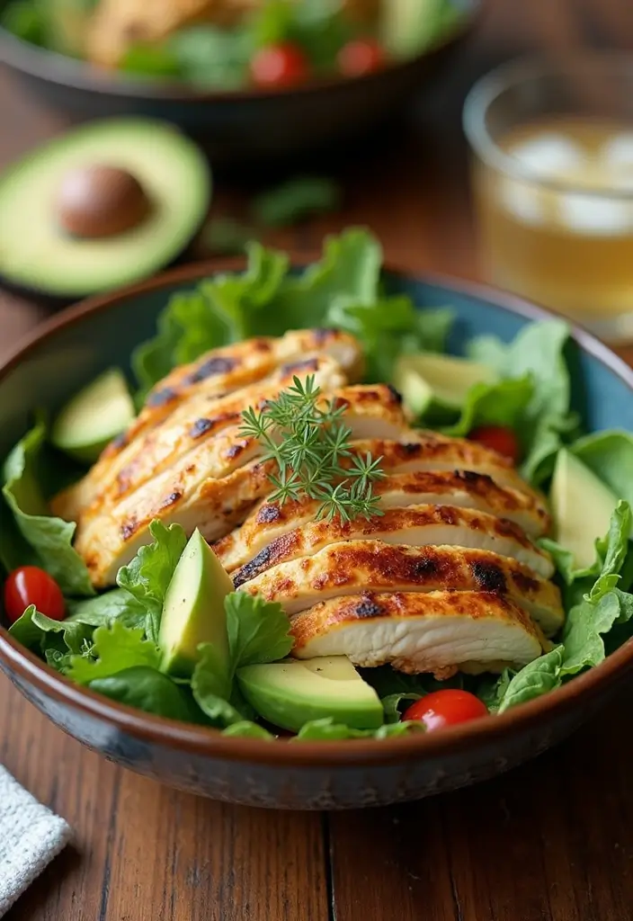 25 Salad Meal Prep Lunch Recipes for Light and Healthy Meals - 24. Grilled Chicken Salad with Avocado
