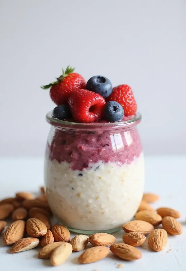 26 Freezer Meal Prep Recipes for Moms-to-Be (Pre-Baby Edition) 152 26 Freezer Meal Prep Recipes for Moms-to-Be (Pre-Baby Edition) - 26. Berry Almond Overnight Oats