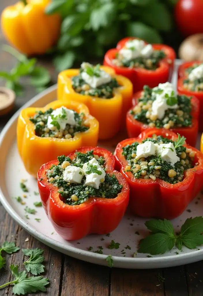 26 Freezer Meal Prep Recipes for Moms-to-Be (Pre-Baby Edition) 13 26 Freezer Meal Prep Recipes for Moms-to-Be (Pre-Baby Edition) - 3. Spinach and Feta Stuffed Peppers