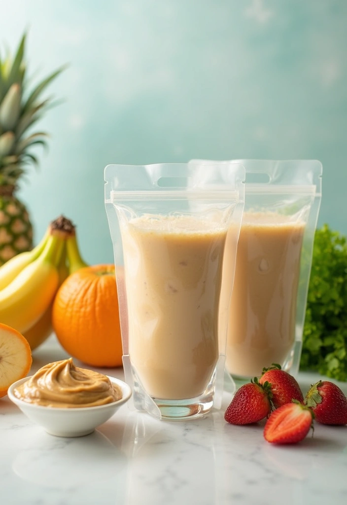 26 Freezer Meal Prep Recipes for Moms-to-Be (Pre-Baby Edition) 47 26 Freezer Meal Prep Recipes for Moms-to-Be (Pre-Baby Edition) - 9. Peanut Butter Banana Smoothie Packs