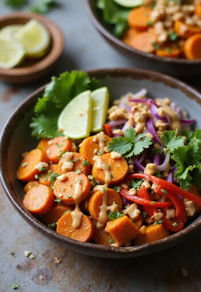 26 Healthy Meal Prep Recipes for the Week You’ll Actually Enjoy 69 26 Healthy Meal Prep Recipes for the Week You’ll Actually Enjoy - 13. Thai Peanut Sweet Potato Buddha Bowl