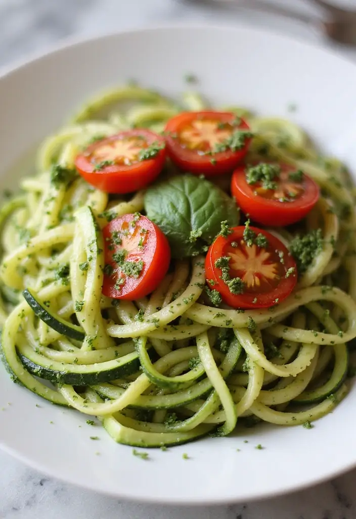 26 Healthy Meal Prep Recipes for the Week You’ll Actually Enjoy 28 26 Healthy Meal Prep Recipes for the Week You’ll Actually Enjoy - 6. Zucchini Noodles with Pesto