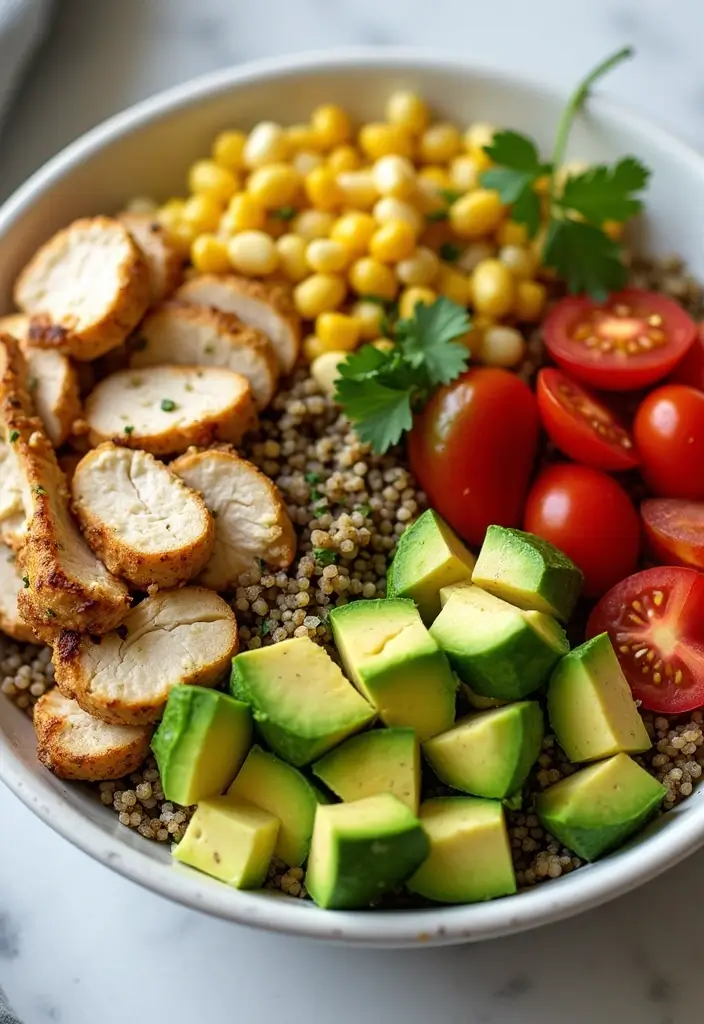 26 Meal Prep Recipes to Gain Weight in a Healthy Way - 1. Creamy Avocado Chicken Bowl