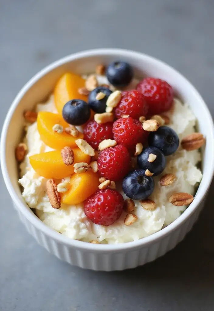 26 Meal Prep Recipes to Gain Weight in a Healthy Way - 10. Cottage Cheese and Fruit Bowl
