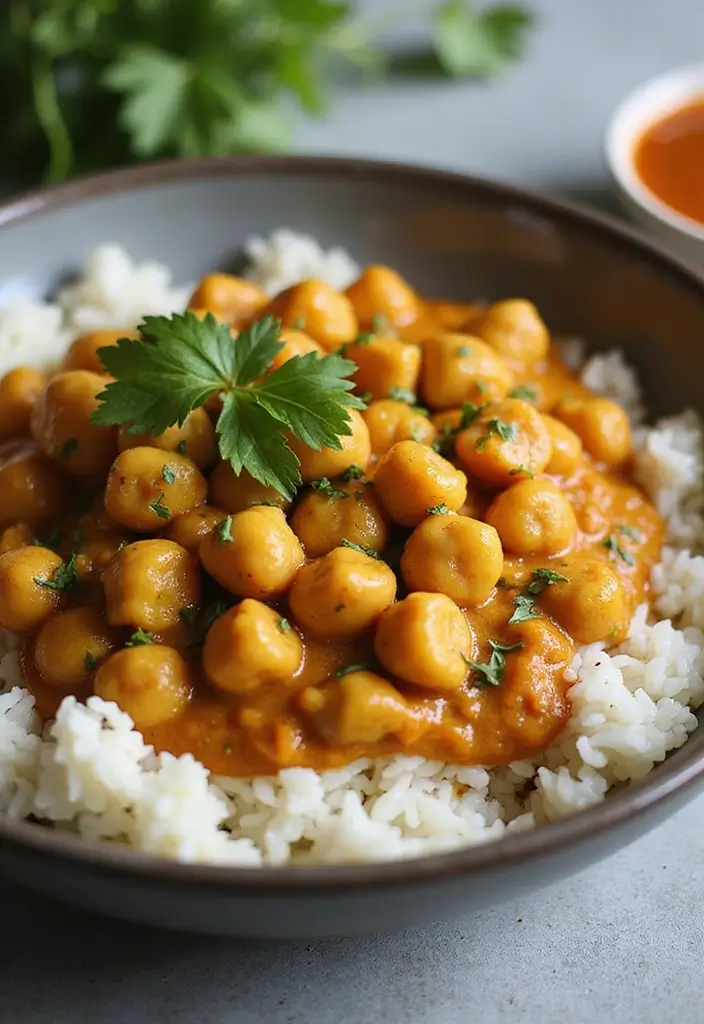 26 Meal Prep Recipes to Gain Weight in a Healthy Way - 12. Coconut Curry Chickpea Stew
