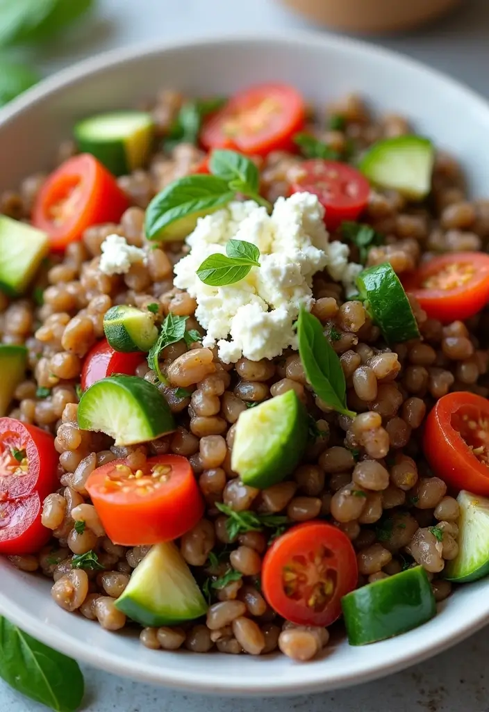 26 Meal Prep Recipes to Gain Weight in a Healthy Way - 15. Mediterranean Lentil Salad