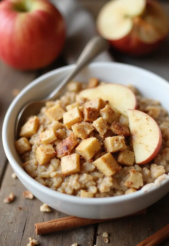 26 Meal Prep Recipes to Gain Weight in a Healthy Way - 18. Apple Cinnamon Oatmeal