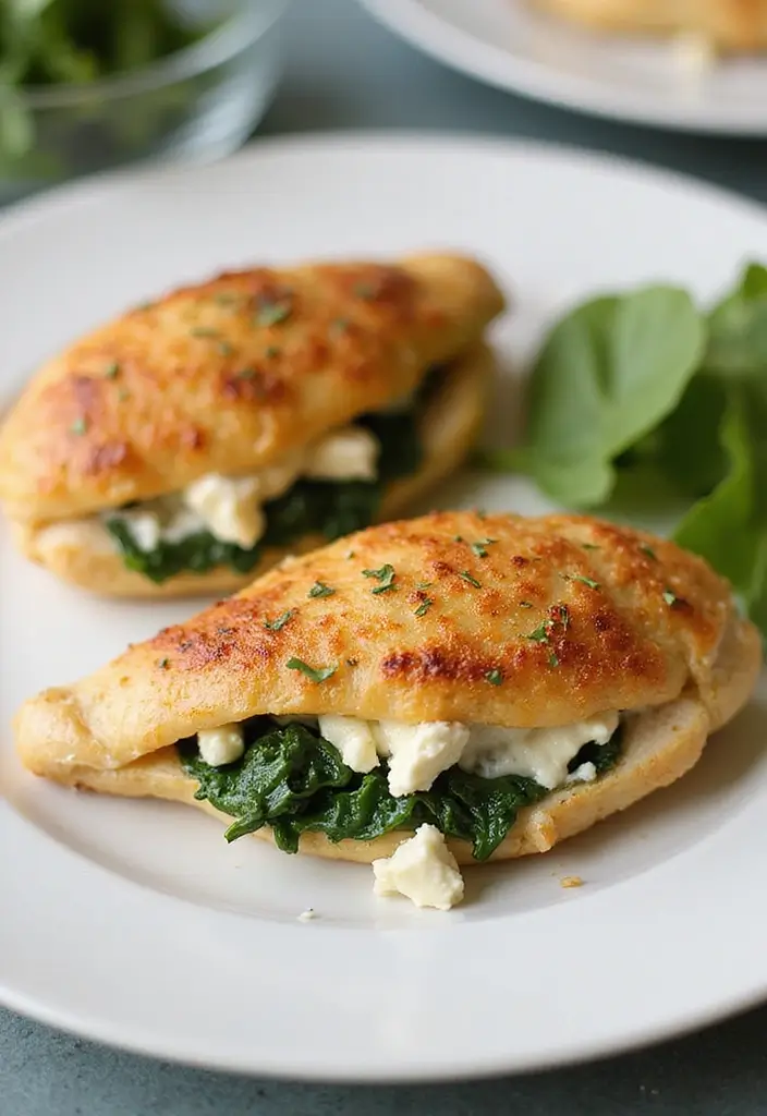 26 Meal Prep Recipes to Gain Weight in a Healthy Way - 19. Spinach and Feta Stuffed Chicken