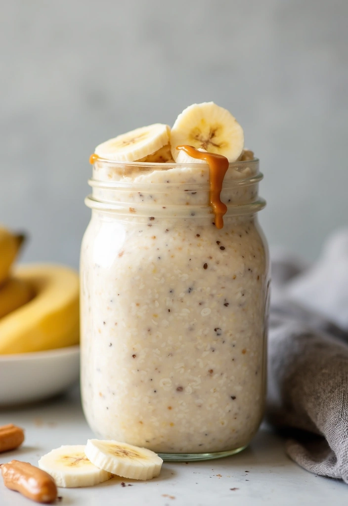 26 Meal Prep Recipes to Gain Weight in a Healthy Way - 2. Peanut Butter and Banana Overnight Oats