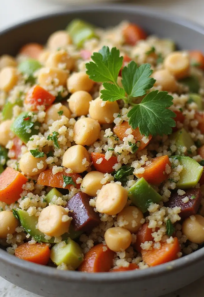 26 Meal Prep Recipes to Gain Weight in a Healthy Way - 4. Quinoa and Chickpea Salad