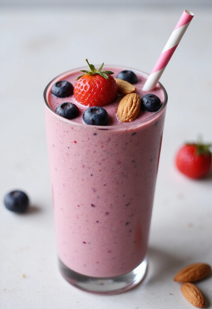 26 Meal Prep Recipes to Gain Weight in a Healthy Way - 6. Almond Butter and Berry Smoothie