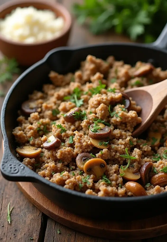 27 Ground Turkey Meal Prep Recipes for Quick Dinners 154 27 Ground Turkey Meal Prep Recipes for Quick Dinners - 26. Turkey and Mushroom Skillet