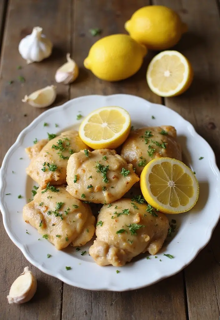 27 High-Protein Chicken Meal Prep Recipes for the Week 119 27 High-Protein Chicken Meal Prep Recipes for the Week - 21. Lemon Garlic Chicken Thighs
