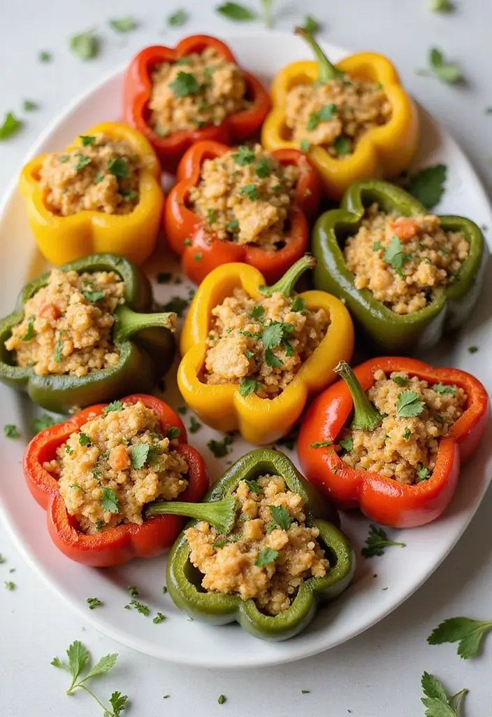 27 High-Protein Chicken Meal Prep Recipes for the Week 132 27 High-Protein Chicken Meal Prep Recipes for the Week - 24. Chicken & Quinoa Stuffed Peppers