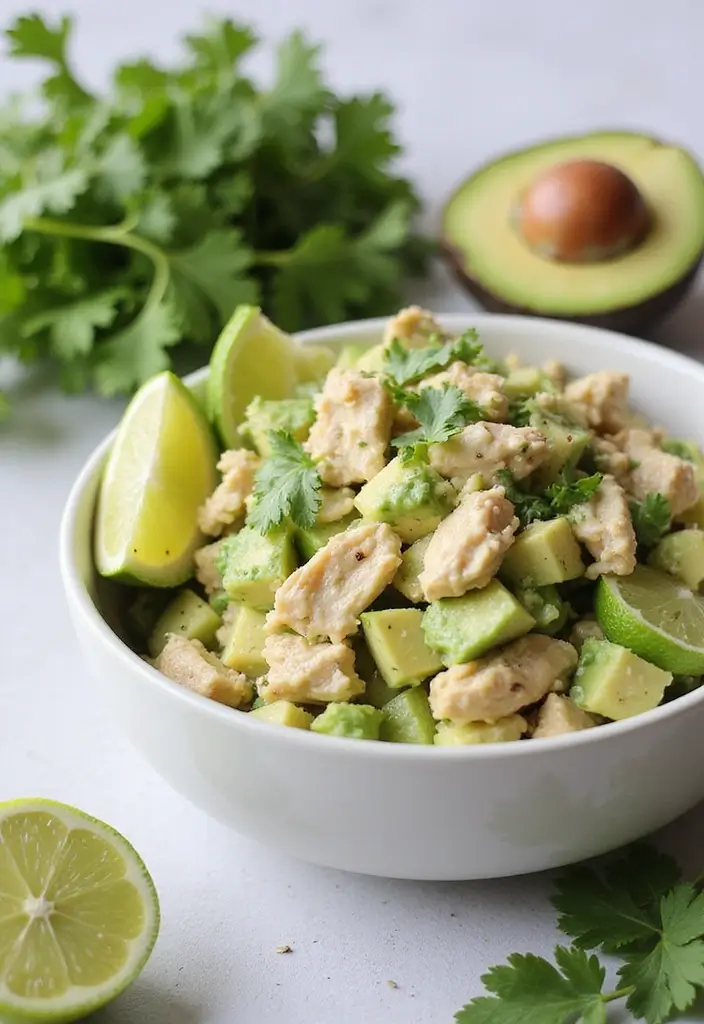 27 High-Protein Chicken Meal Prep Recipes for the Week 25 27 High-Protein Chicken Meal Prep Recipes for the Week - 5. Creamy Chicken Avocado Salad