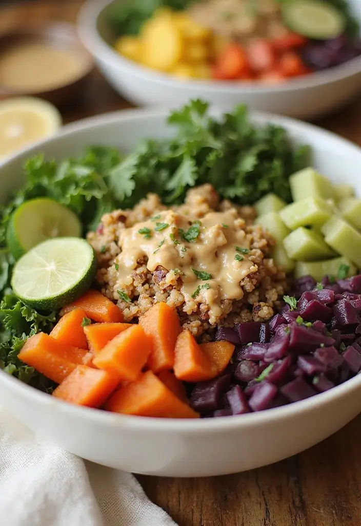 27 Low-Calorie Meal Prep Recipes for Everyday Balance 8 27 Low-Calorie Meal Prep Recipes for Everyday Balance - 2. Quinoa Veggie Bowl with Tahini Dressing