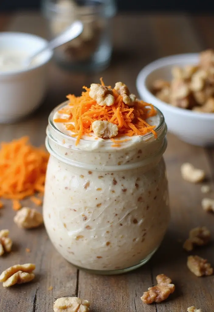 27 Macro-Friendly Breakfast Meal Prep Recipes You’ll Love 60 27 Macro-Friendly Breakfast Meal Prep Recipes You’ll Love - 10. Carrot Cake Overnight Oats