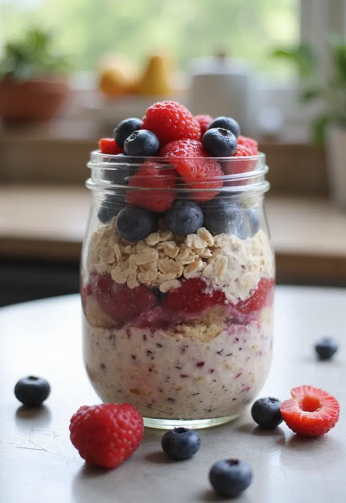 27 Macro-Friendly Breakfast Meal Prep Recipes You’ll Love 8 27 Macro-Friendly Breakfast Meal Prep Recipes You’ll Love - 2. Berry Blast Overnight Oats