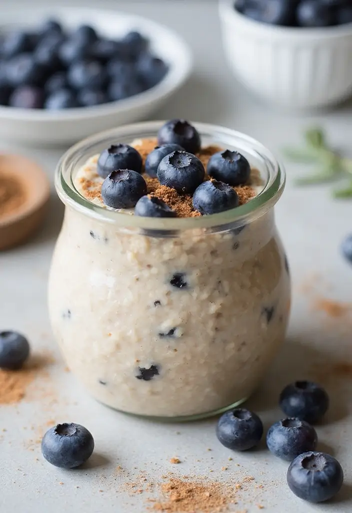 27 Macro-Friendly Breakfast Meal Prep Recipes You’ll Love 132 27 Macro-Friendly Breakfast Meal Prep Recipes You’ll Love - 22. Blueberry Muffin Overnight Oats