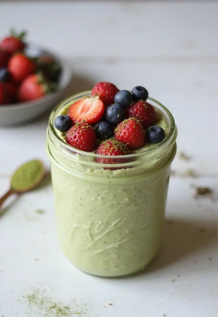 27 Macro-Friendly Breakfast Meal Prep Recipes You’ll Love 41 27 Macro-Friendly Breakfast Meal Prep Recipes You’ll Love - 7. Matcha Green Tea Overnight Oats
