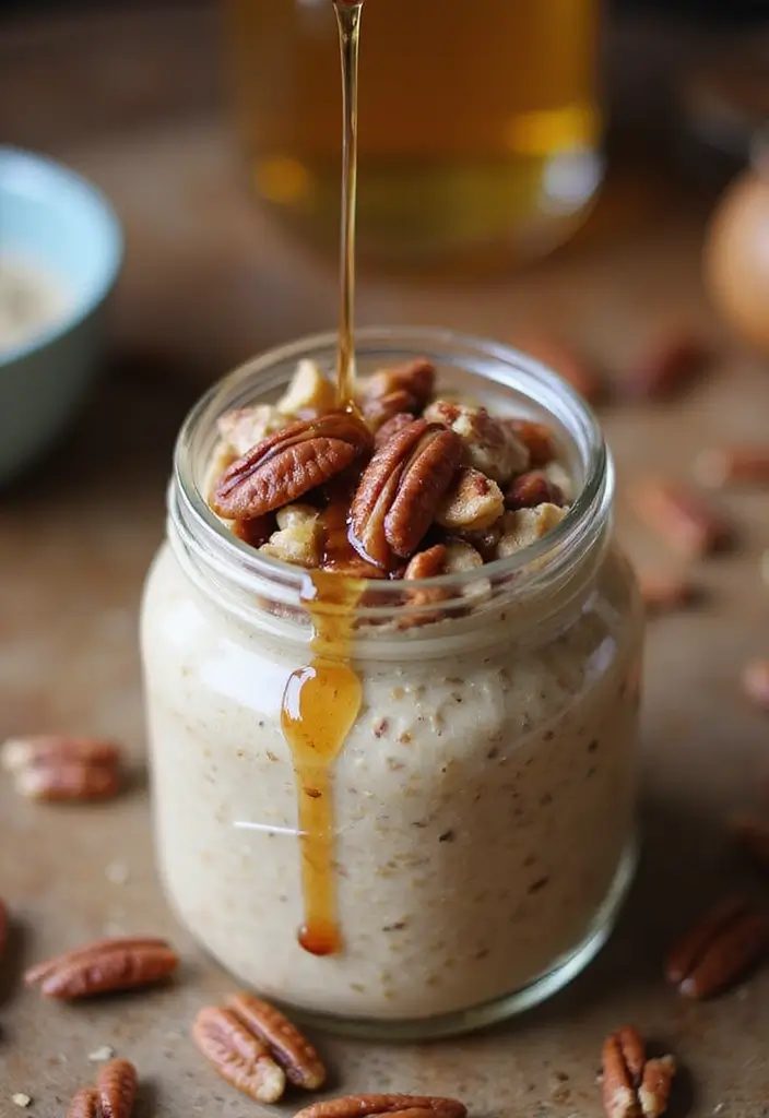 27 Macro-Friendly Breakfast Meal Prep Recipes You’ll Love 46 27 Macro-Friendly Breakfast Meal Prep Recipes You’ll Love - 8. Maple Pecan Overnight Oats