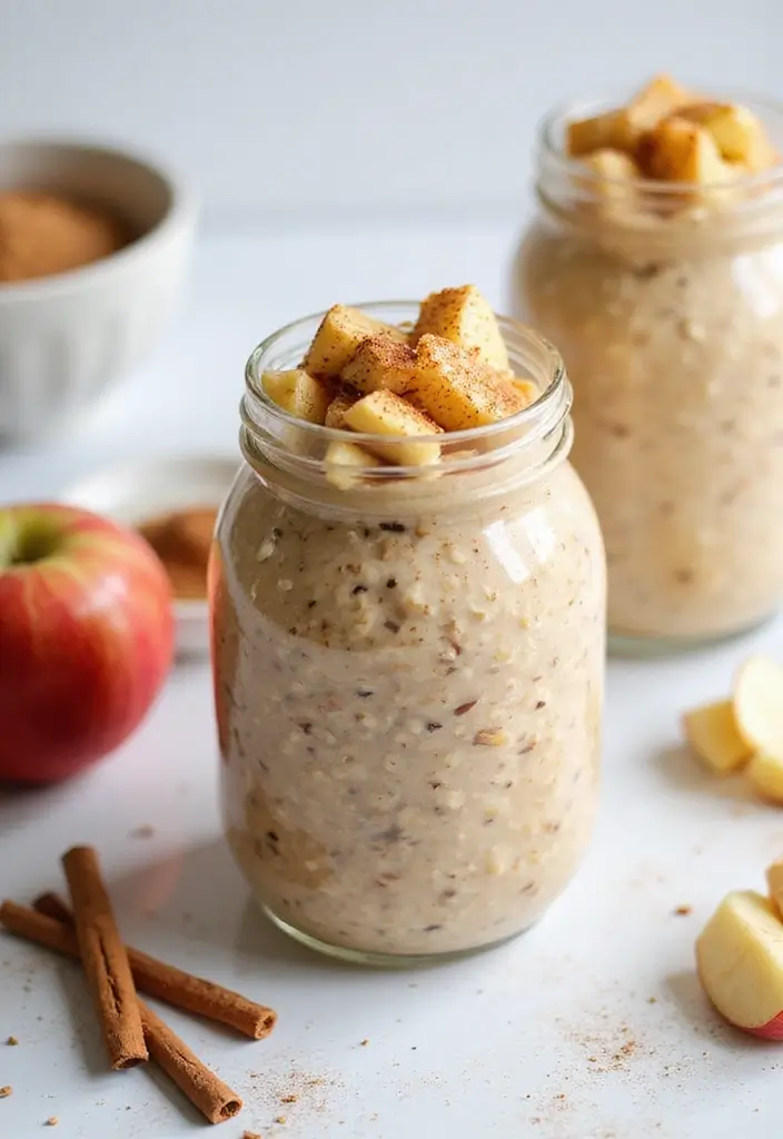 27 Whole30 Meal Prep Recipes for Clean Eating - 22. Apple Cinnamon Overnight Oats
