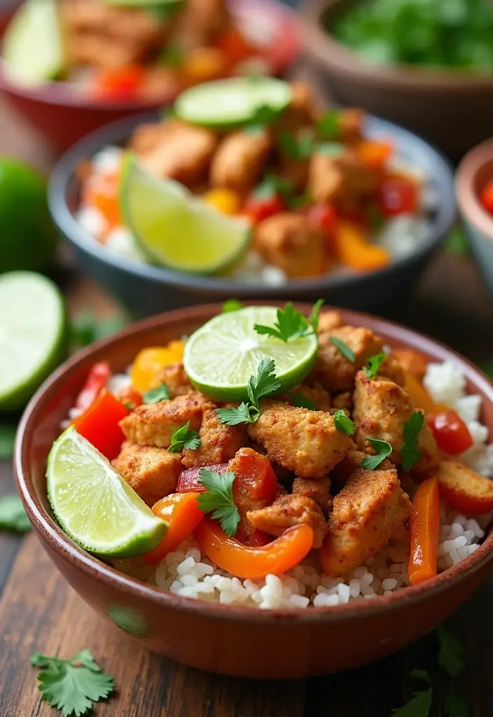 28 Chicken Meal Prep Recipes for Work Lunches You’ll Crave - 10. Chicken Fajita Bowls