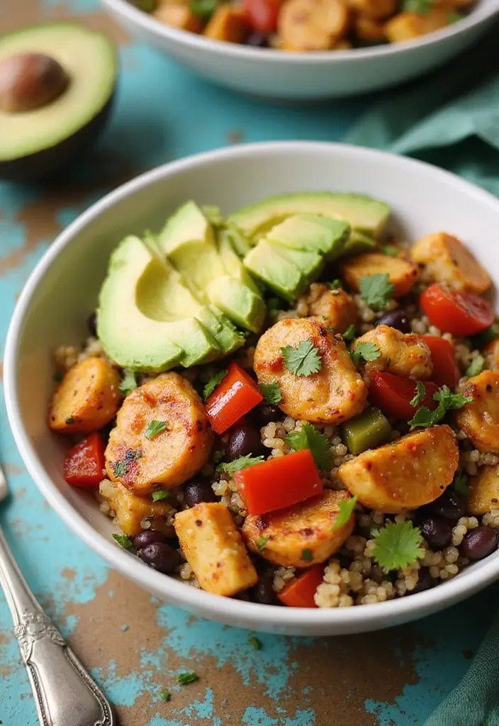 28 Chicken Meal Prep Recipes for Work Lunches You’ll Crave - 2. Spicy Chicken and Quinoa Bowls
