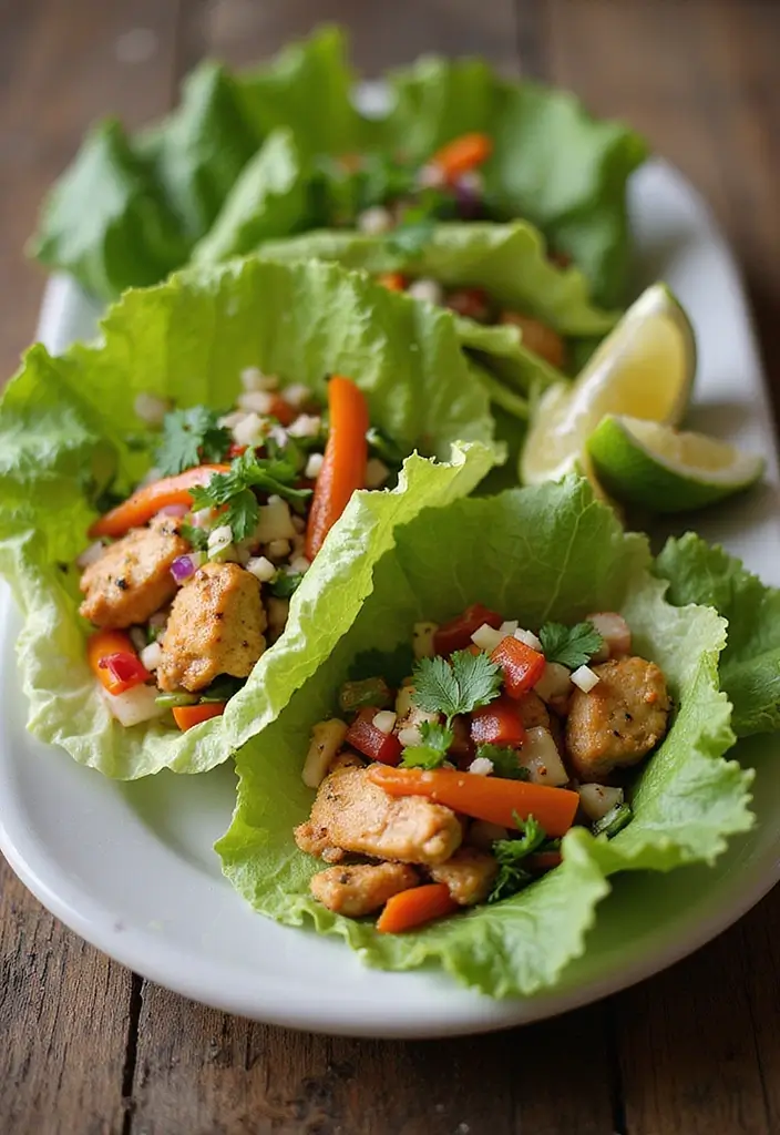 28 Chicken Meal Prep Recipes for Work Lunches You’ll Crave - 23. Thai Chicken Lettuce Wraps