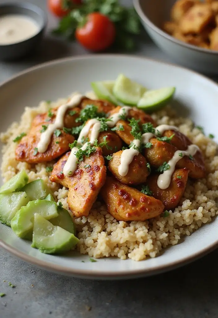 28 Chicken Meal Prep Recipes for Work Lunches You’ll Crave - 25. Chicken Shawarma Bowls