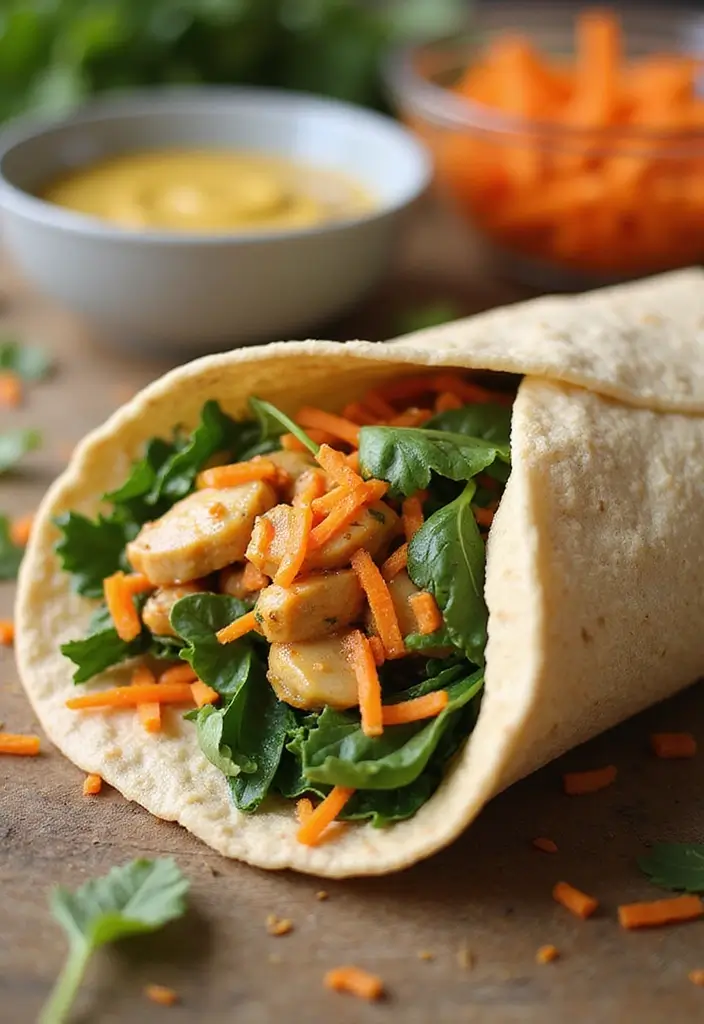 28 Chicken Meal Prep Recipes for Work Lunches You’ll Crave - 3. Honey Mustard Chicken Wraps