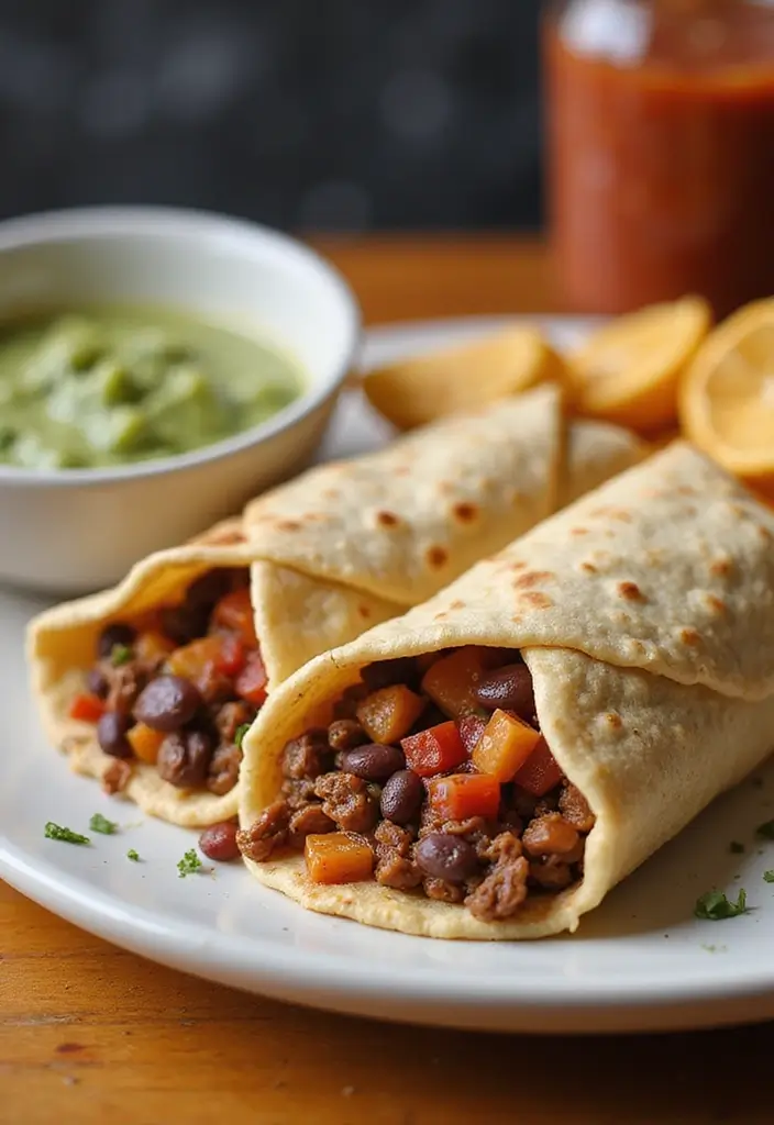 28 Ground Beef Freezer Meal Prep Recipes to Save Time - 19. Beef and Bean Burritos