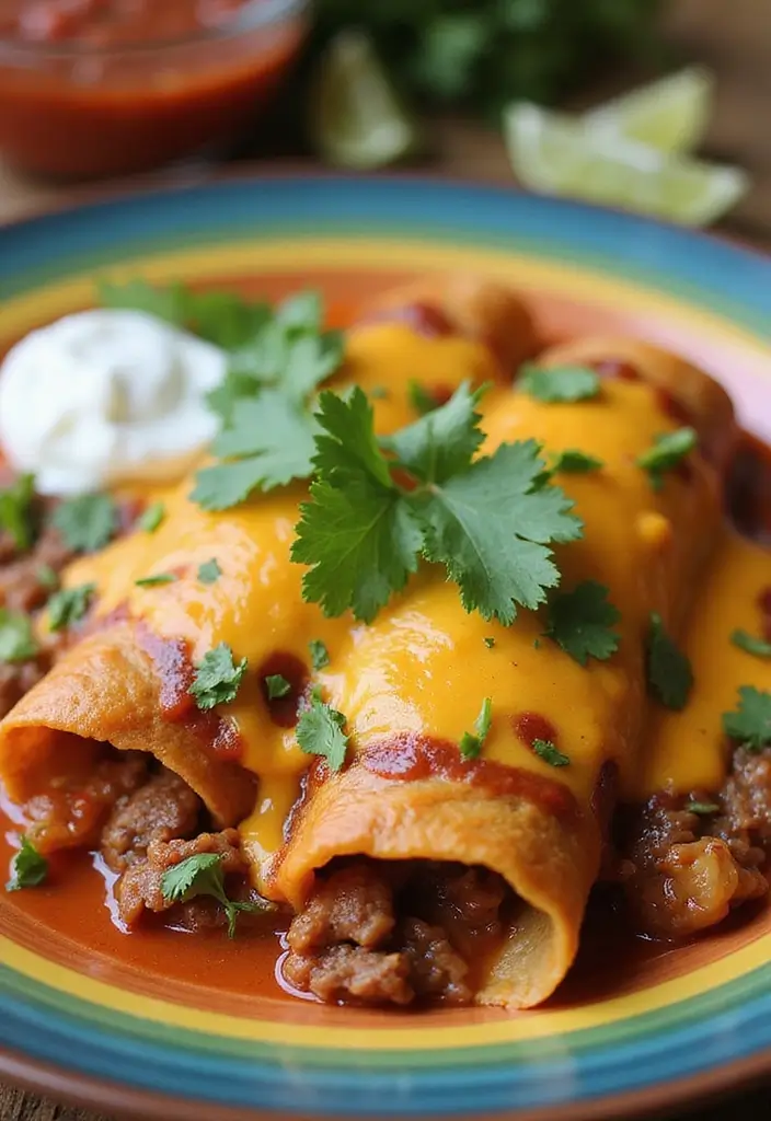28 Ground Beef Freezer Meal Prep Recipes to Save Time - 5. Beef Enchiladas